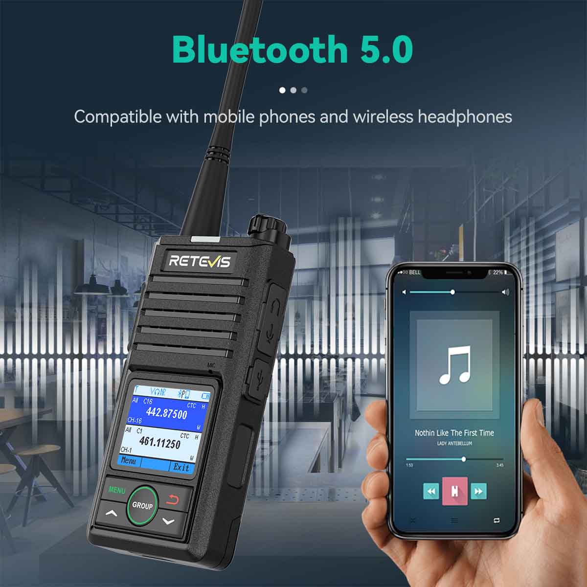 RB658 Bluetooth APP Control Walkie Talkie  AI Noise Reduction Radio