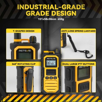 Retevis RB648 Pro UHF IP67 3-Proof Design Heavy Duty Two Way Radio