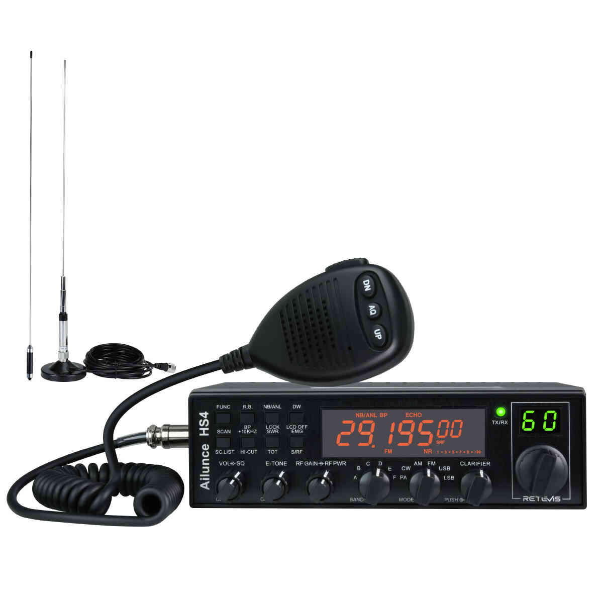 Retevis Ailunce HS4 10 Meter SSB Ham Radio AM/FM/PA/ Mobile HF Transceiver with Atenna