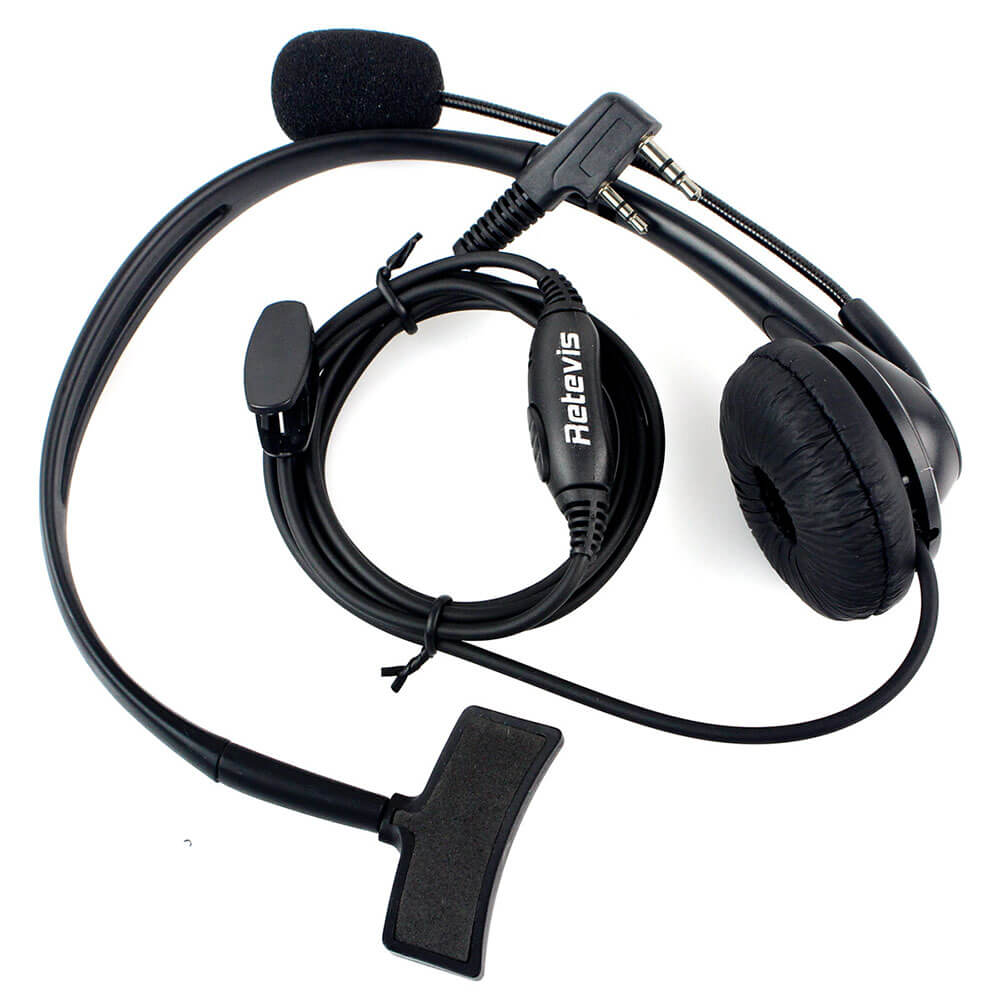 EHK001 2 Pin Overhead Walkie Talkie Headset with Boom Mic Two Way Radio Headset