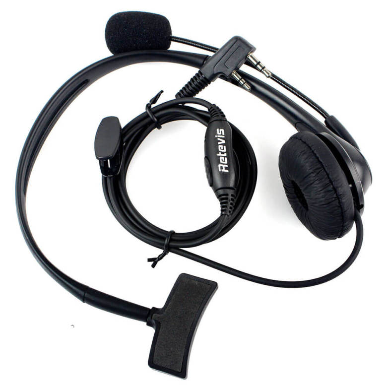 EHK001 2 Pin Overhead Walkie Talkie Headset with Boom Mic