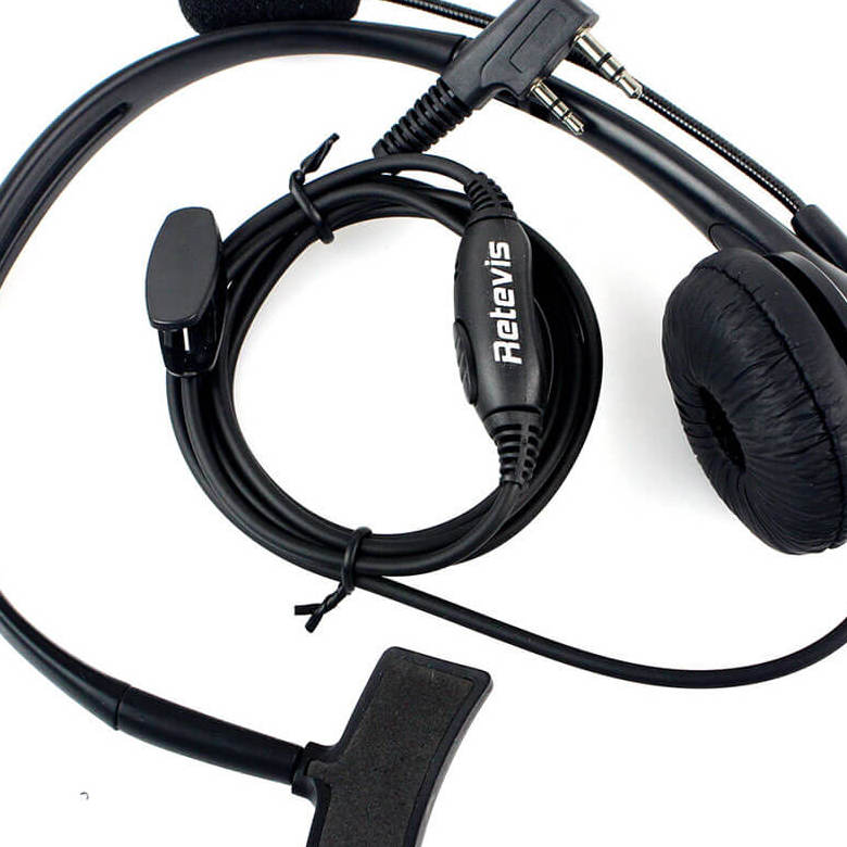 EHK001 2 Pin Overhead Walkie Talkie Headset with Boom Mic