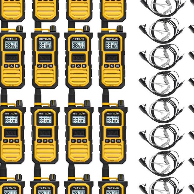 RB48 Pro 3-5Miles Heavy Duty Two Way Radio with Acoustic Tube Earpiece