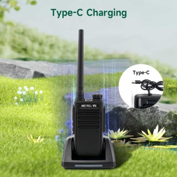 Retevis RT47 FRS Radio | License-Free | IP67 Waterproof | 1100mAh Battery | Long Antenna | VOX