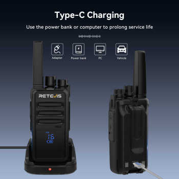 Retevis RT668H PMR446 Radio 2 Packs | License-Free | Hidden Display | Rugged Design | Type-C Charging | Long Battery Life