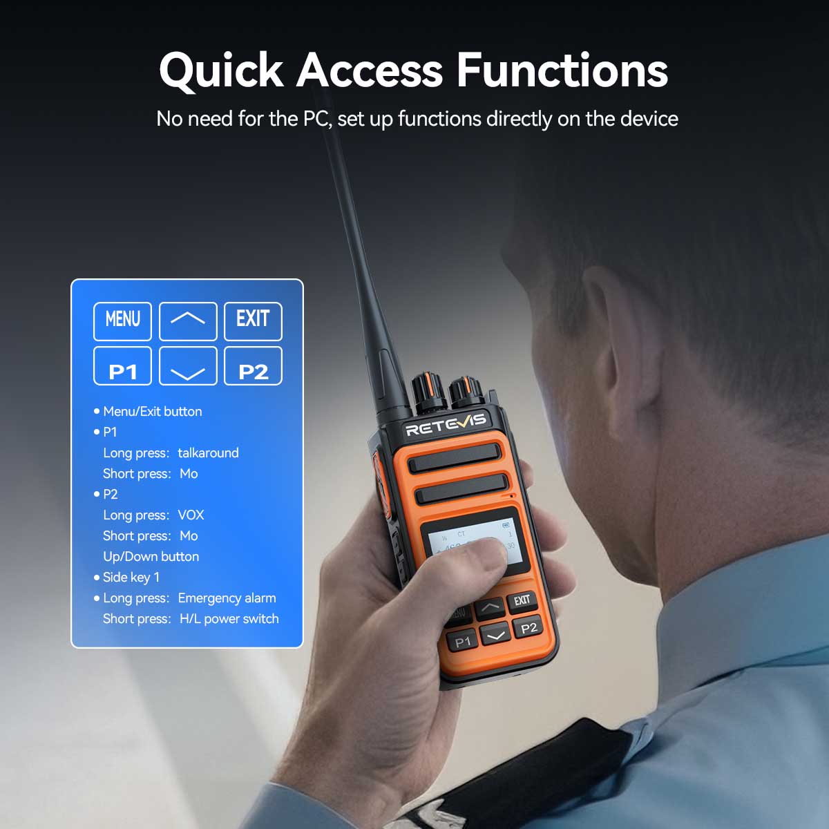 Retevis MateTalk C6B GMRS Walkie Talkie with Fast Charging