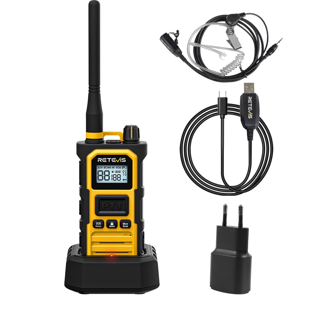 Retevis RB648Pro 10W UHF Long Range Radio with Earpiece (EU Version)