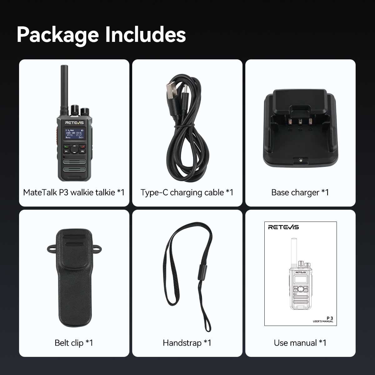 Retevis Mate Talk P3 5W DMR Digital and Analog Two-way Radios
