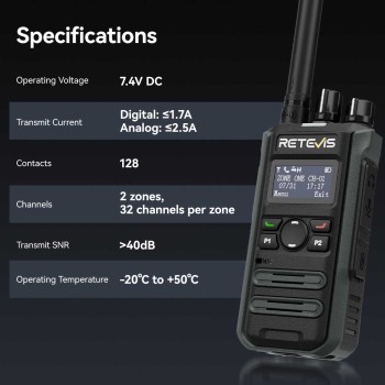 Retevis MateTalk P3 5W DMR Digital and Analog Two-way Radios