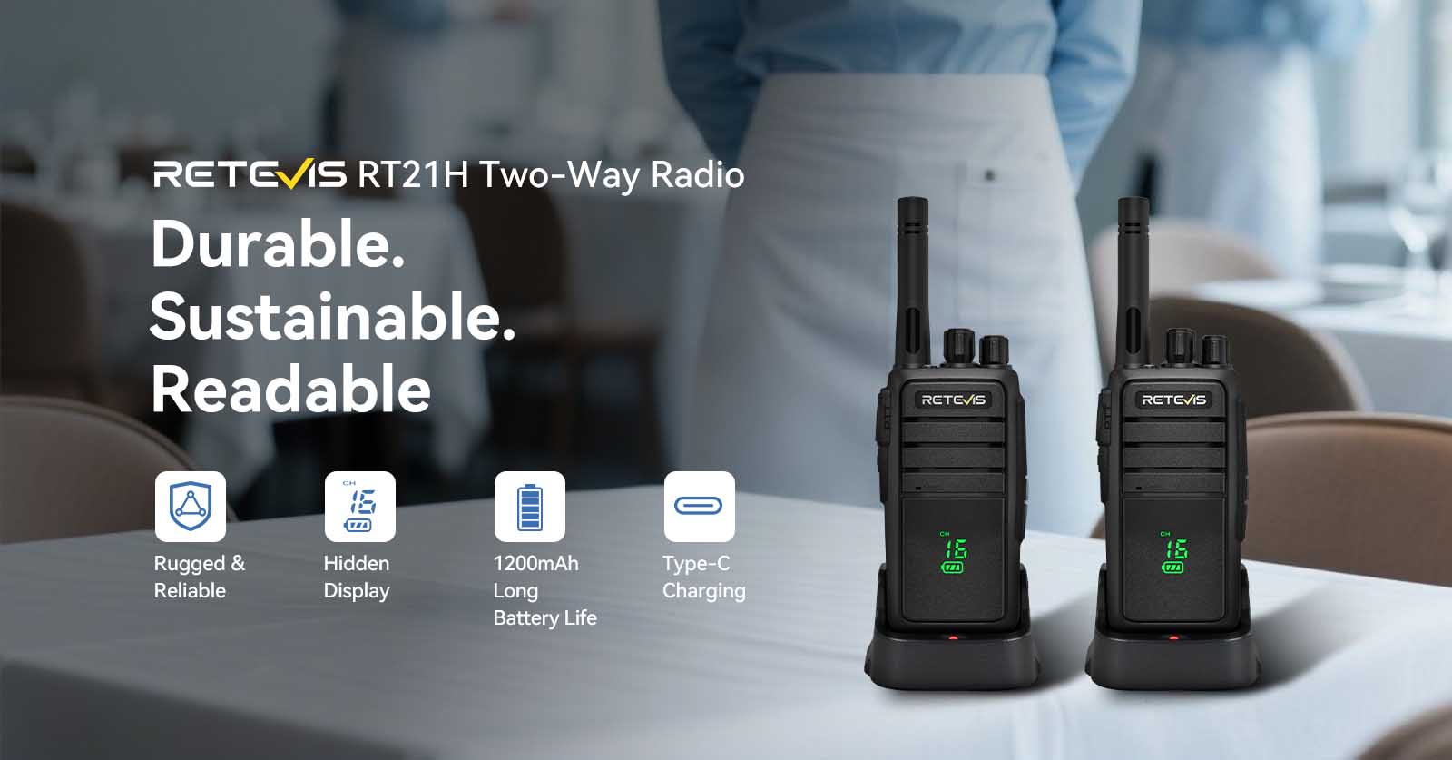 Retevis RT21H license free walkie talkie