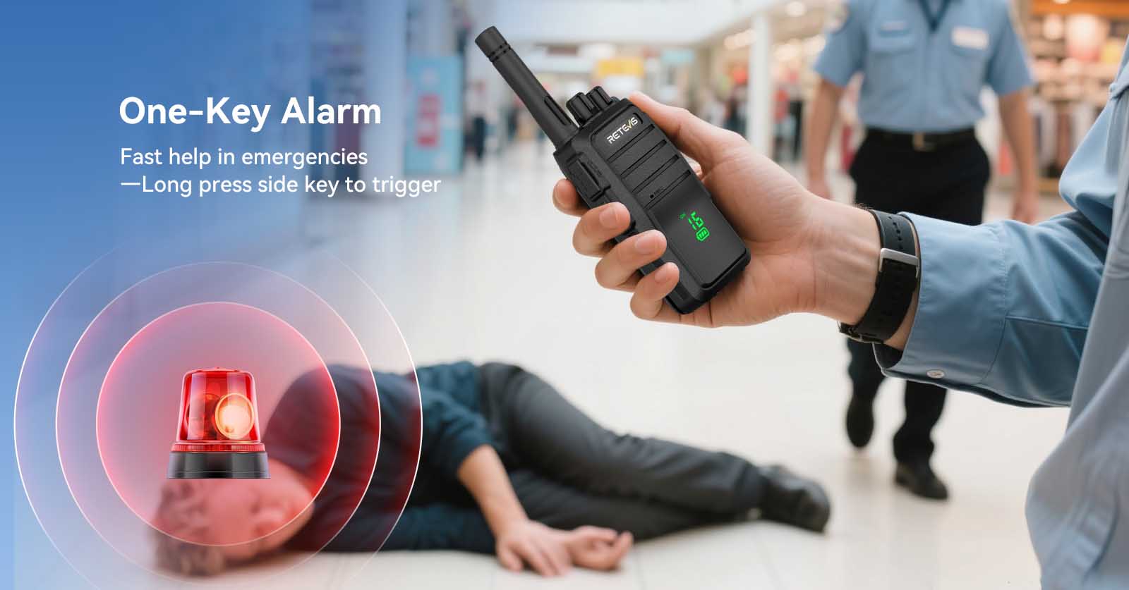 Retevis RT21H one-key emergency alarm