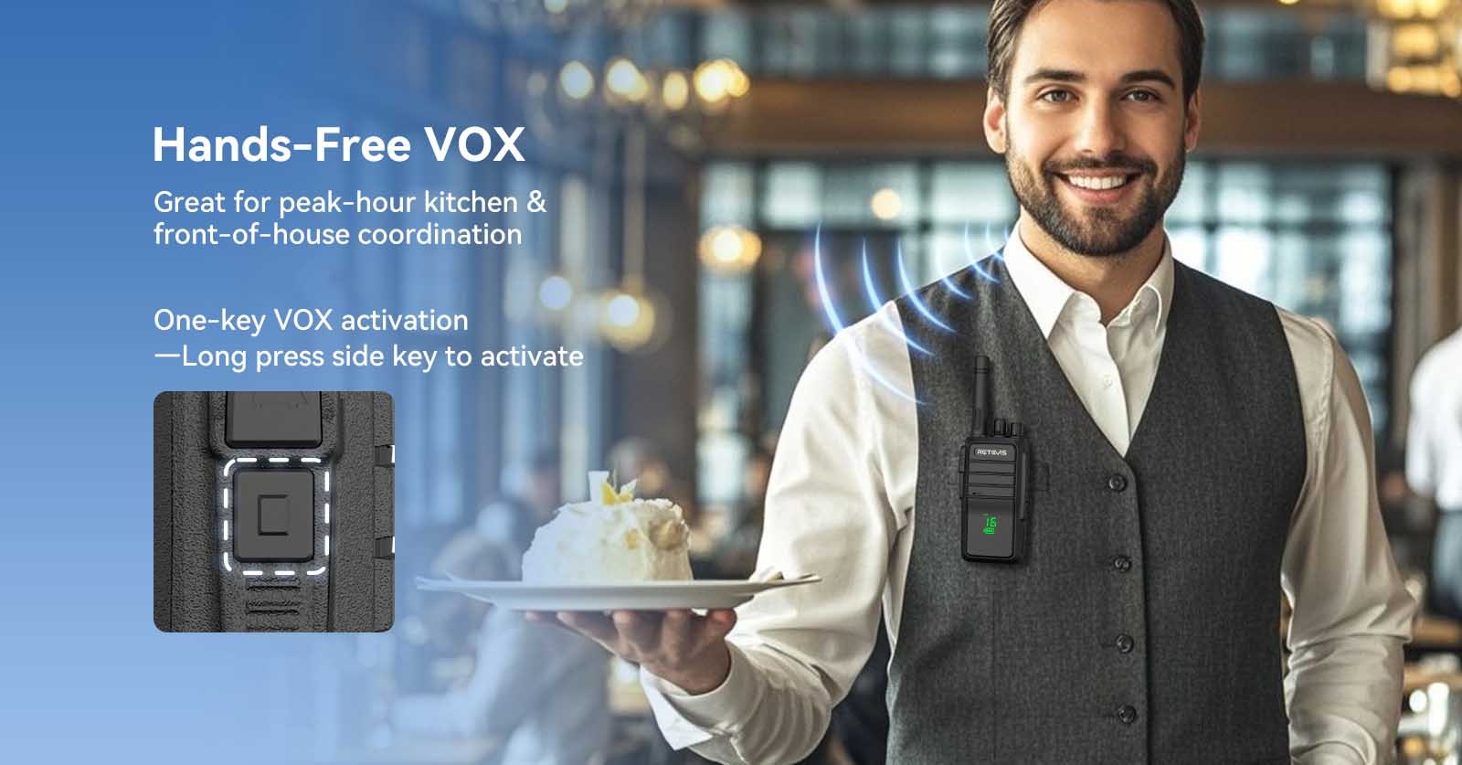Retevis RT21H VOX hands-free communication