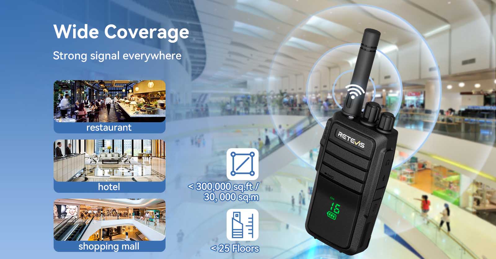 Retevis RT21H wide coverage communication