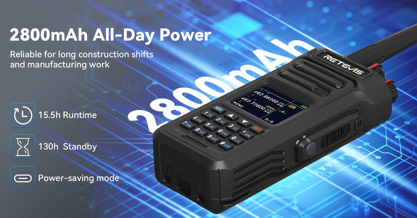 Retevis RT29S with long lasting battery power