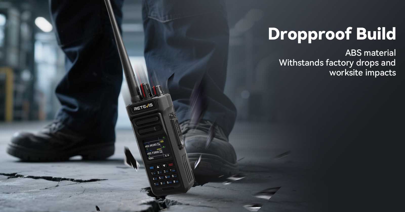 RT29S rugged radio designed to withstand impacts and accidental drops