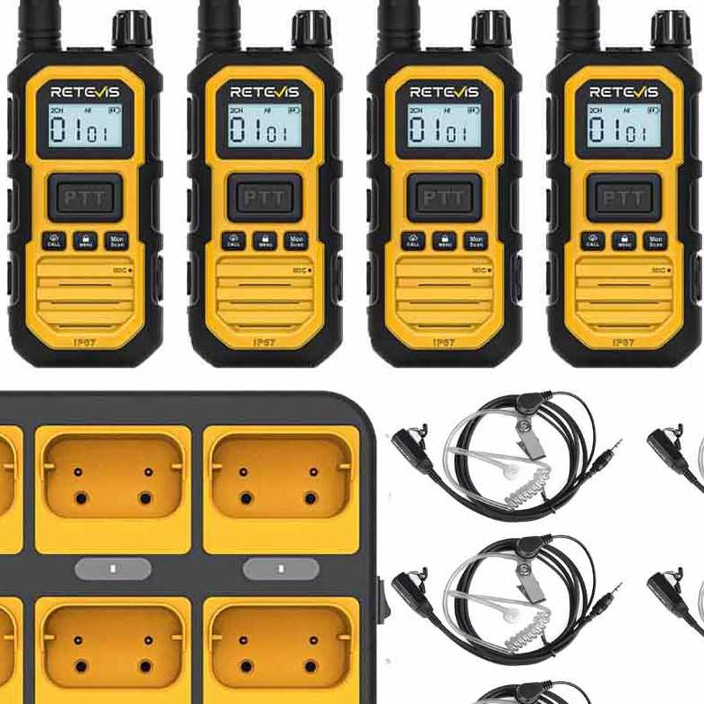 Retevis RB48 Plus Waterproof Heavy Duty Walkie Talkies Kit with Earpiece