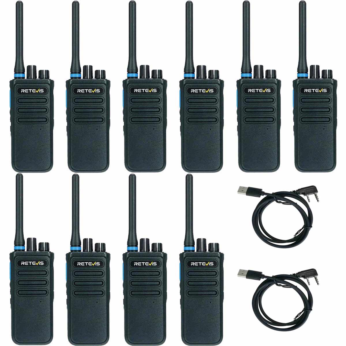 P1 Superhet AES256 Long Distance UHF DMR Radio with Programming Cable 10PCS