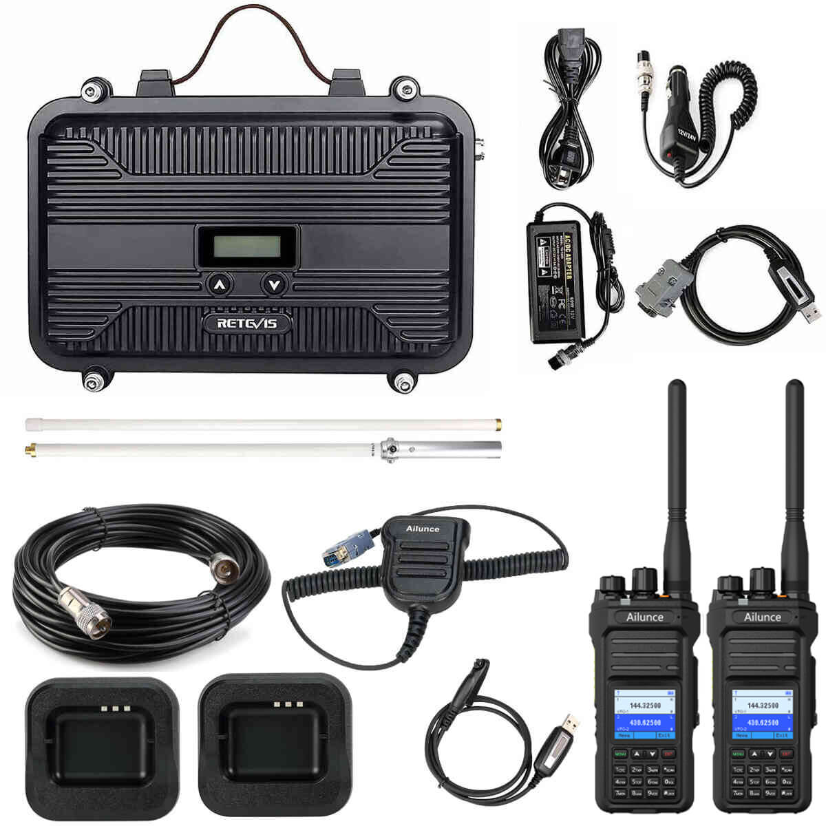 Retevis RT97S Portable Repeater and 2PCS Ailunce HA1G GMRS Radio Bundle