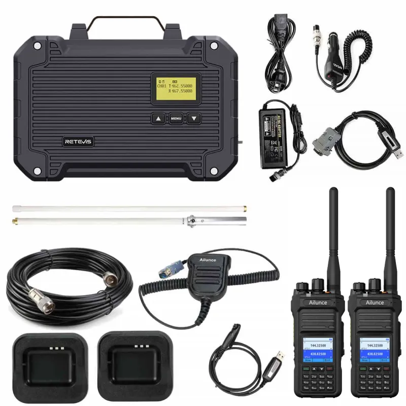 Retevis RT97L Portable Repeater and 2PCS Ailunce HA1G GMRS Radio Bundle