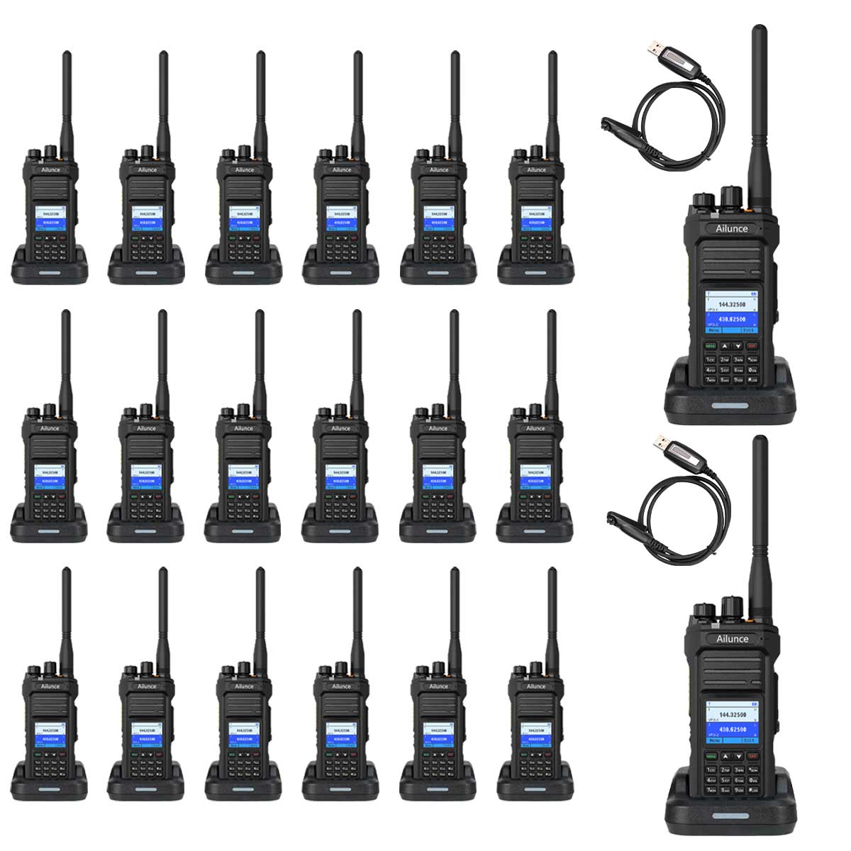 HA1G 250 Channels Waterproof GMRS Radio (20 Pack)