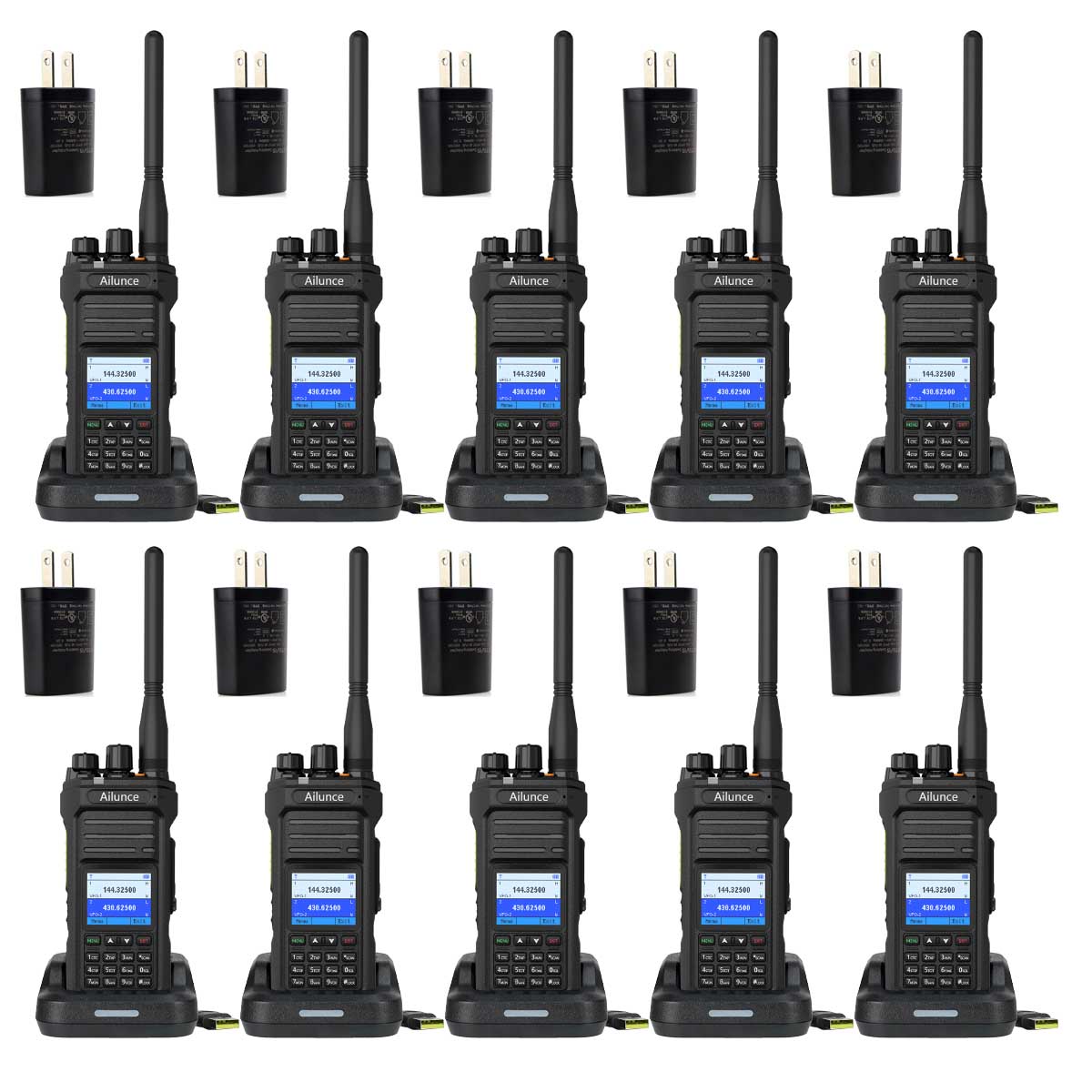 Retevis Ailunce HA1G Waterproof 250 Channels GMRS Radio-10Pack