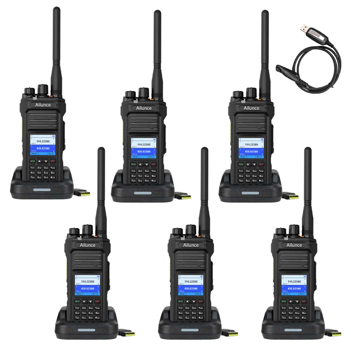 Ailunce HA1G Waterproof 250 Channels GMRS handheld Radio 6Pack