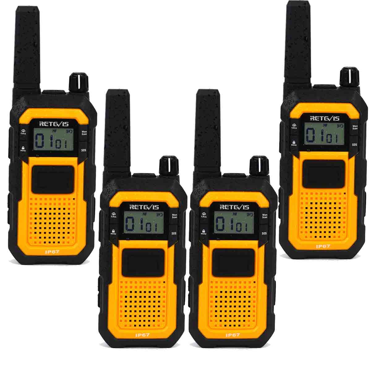 RB48 Waterproof Heavy Duty License-free Walkie Talkies 4pack