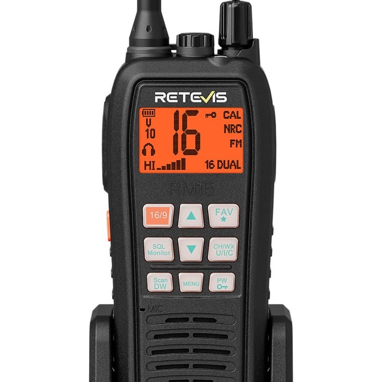 Retevis RM15 Handheld Marine radio 6W Floating VHF Radio IP68 Waterproof Radio