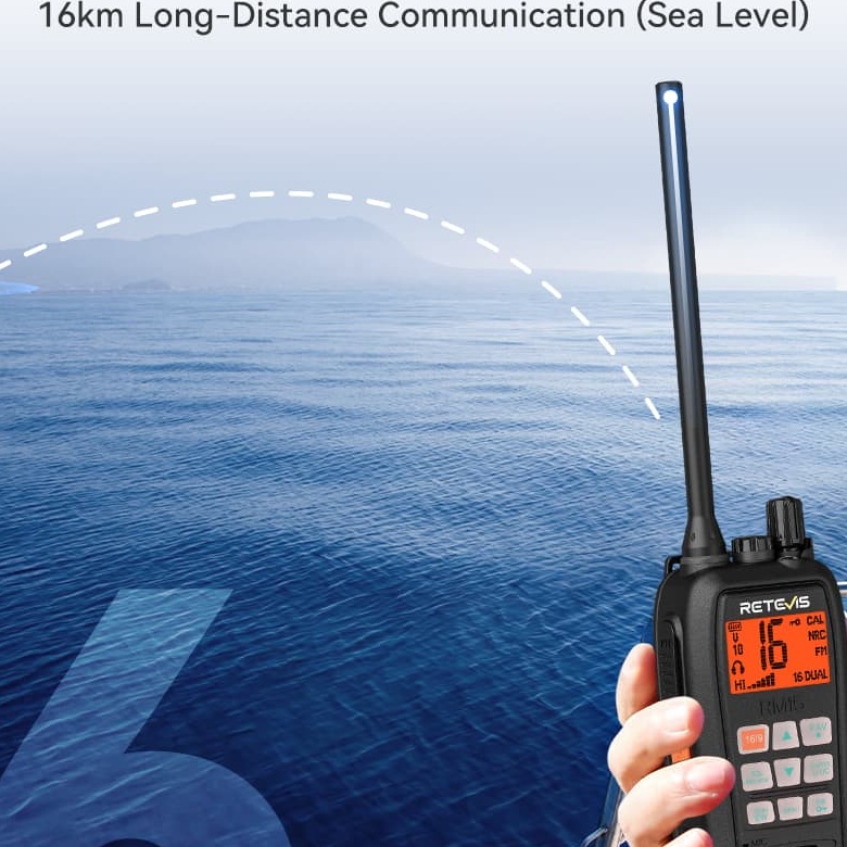 Retevis RM15 Handheld Marine radio 6W Floating VHF Radio IP68 Waterproof Radio