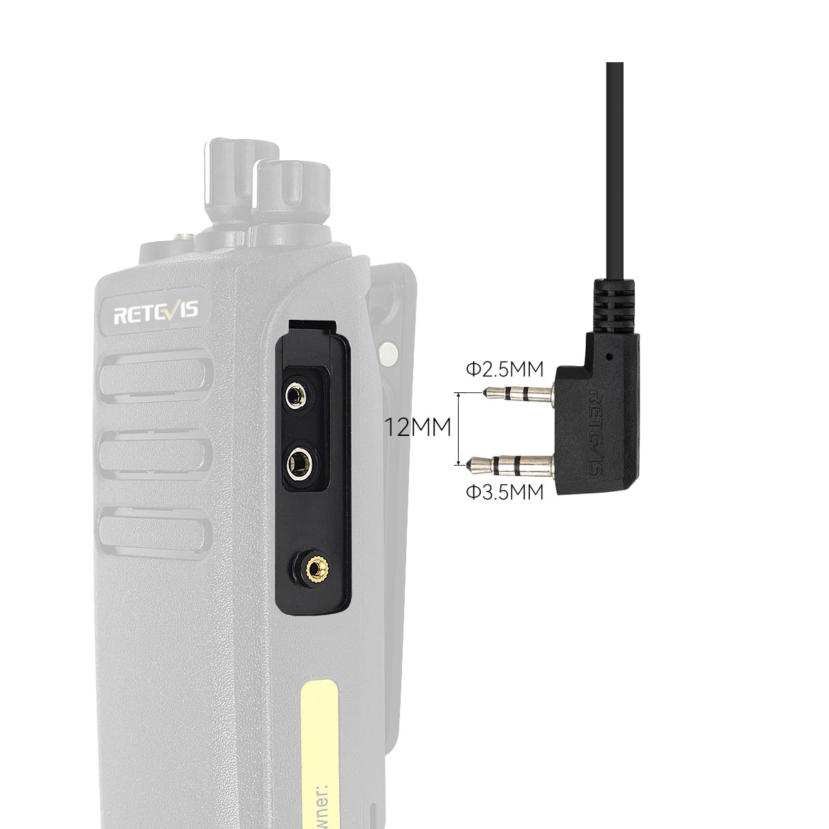 2 Pin PTT MIC Covert Acoustic Tube In-ear Earpiece Headset