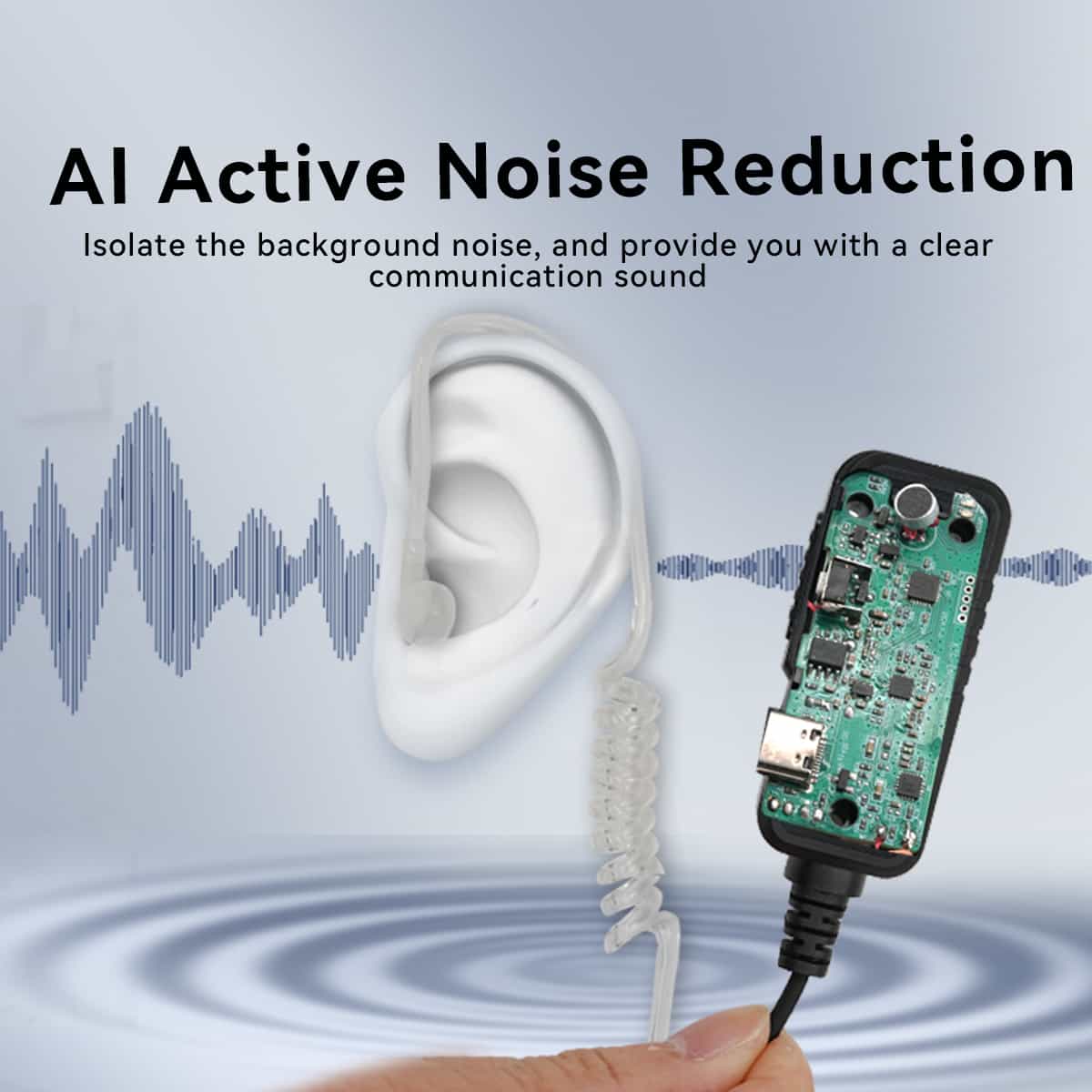 Retevis Noise-Canceling 2-Wire Kenwood 2Pin Covert Acoustic Tube Earpiece