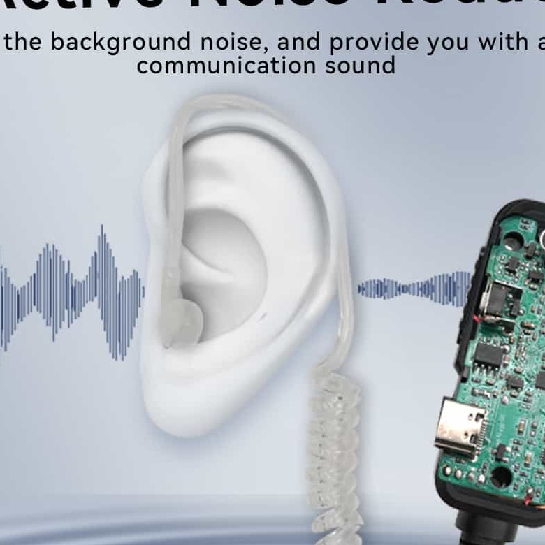 Retevis Noise-Canceling 2-Wire Kenwood 2Pin Covert Acoustic Tube Earpiece