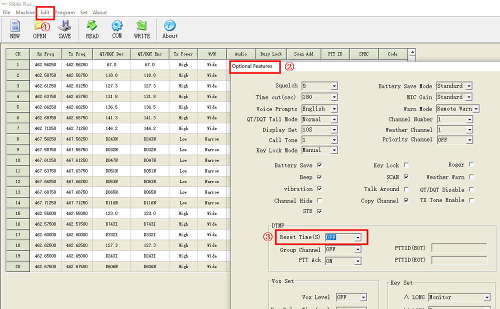 RB48 Plus Function Setting Steps