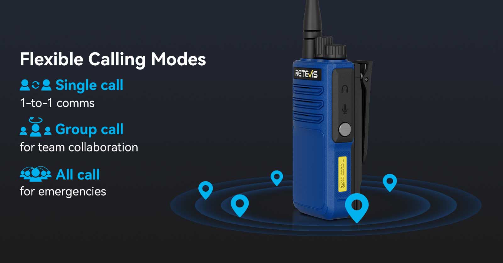 Retevis E1 DMR walkie talkie with single group and all call modes