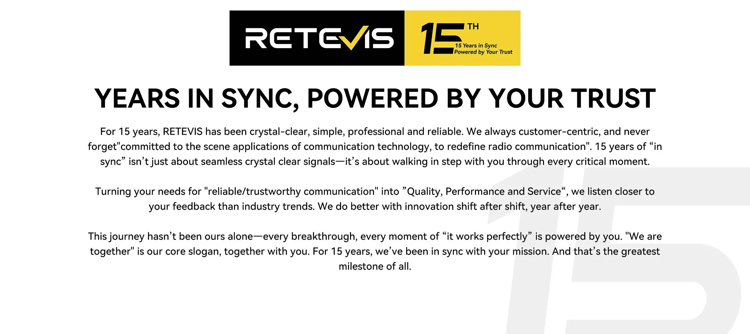 Retevis 15th Anniversary