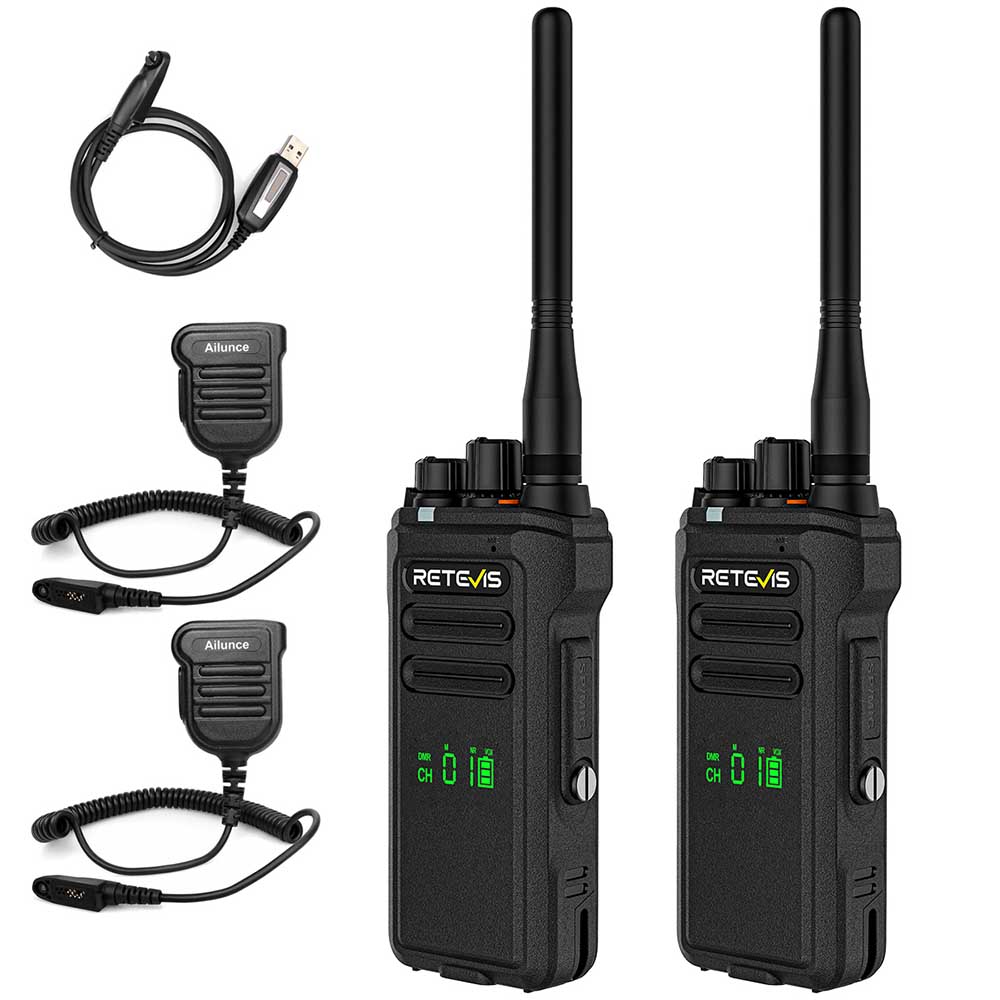 Retevis RT29D Waterproof DMR Radio with IP67 Speaker Mic Kit 10Pack