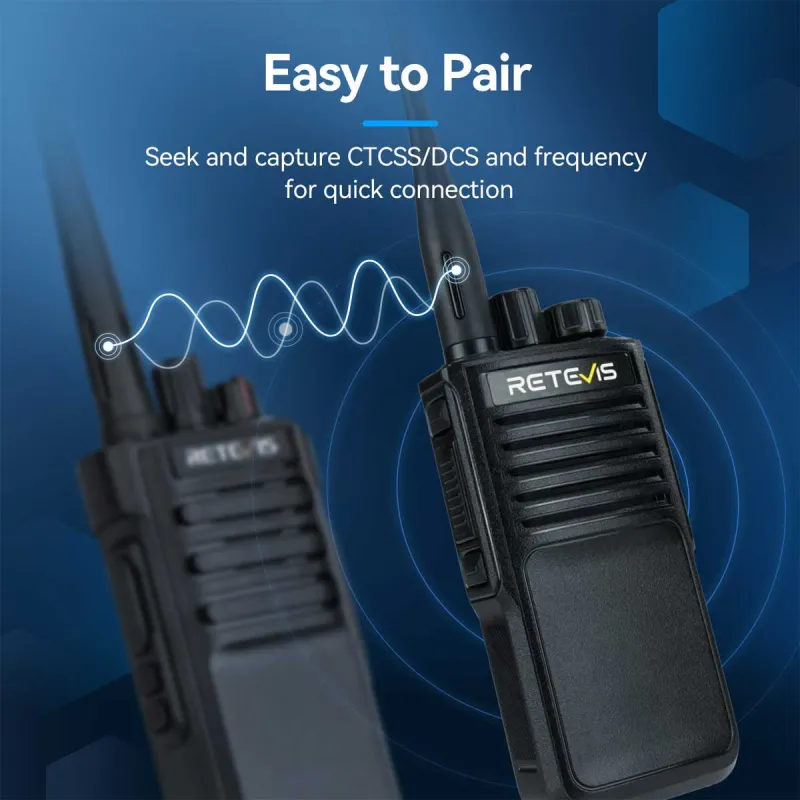 Retevis P2 High Power IP68 Waterproof GMRS Walkie Talkie 6Pack with Programming Cable kit