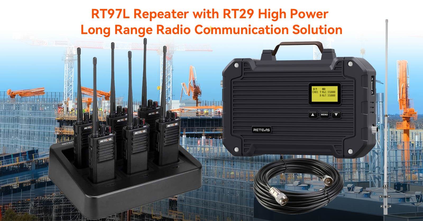 Retevis RT29 long range radio with RT97L repeater