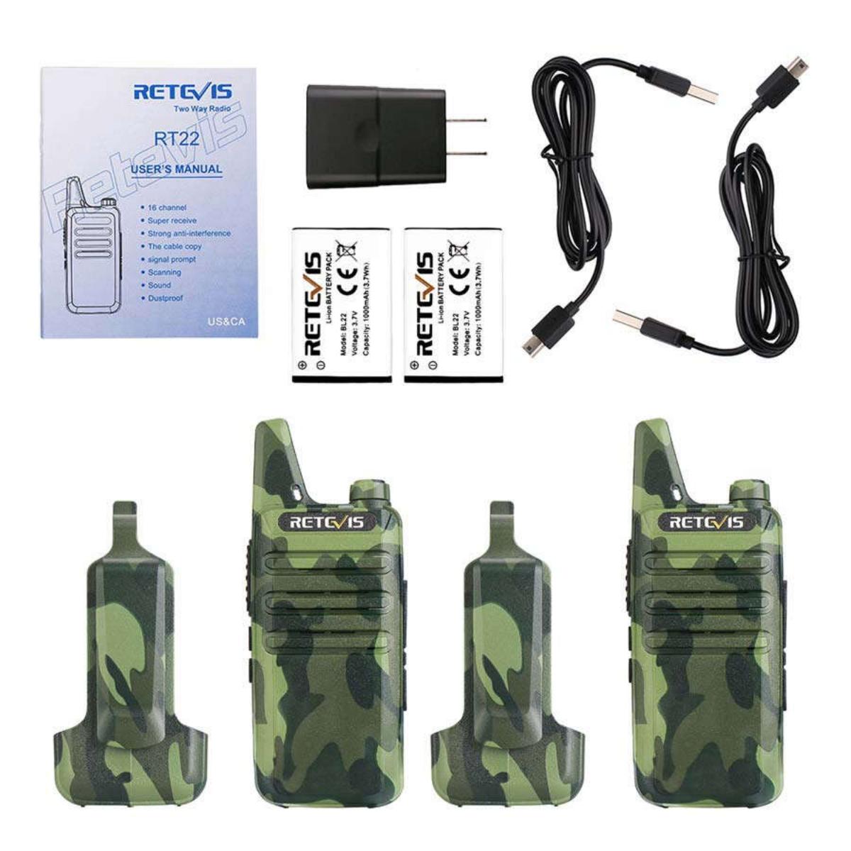 RT22 Camo Mini FRS Two-Way Radios