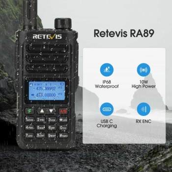 RA89 10W IP68 Wateproof HAM Two way Radio Long Range Dual Band