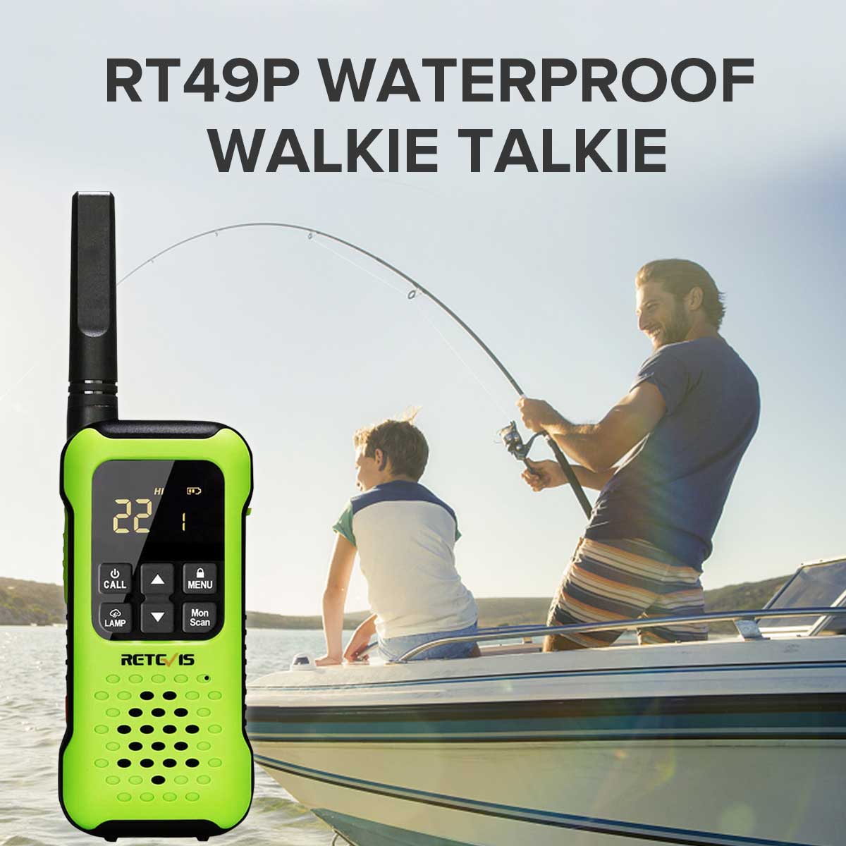 Retevis RT49P IP67 Floating Waterproof FRS Walkie Talkies (2 Pack)