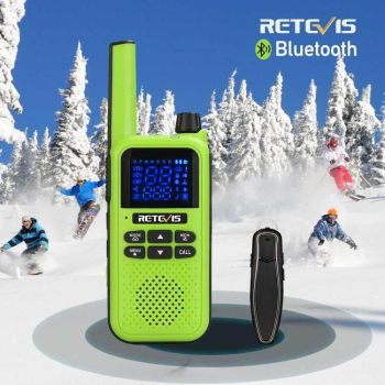 Retevis RA19 FRS Radio | License-Free | Bluetooth Headset | VOX | NOAA | Emergency Alarm | USB Charger