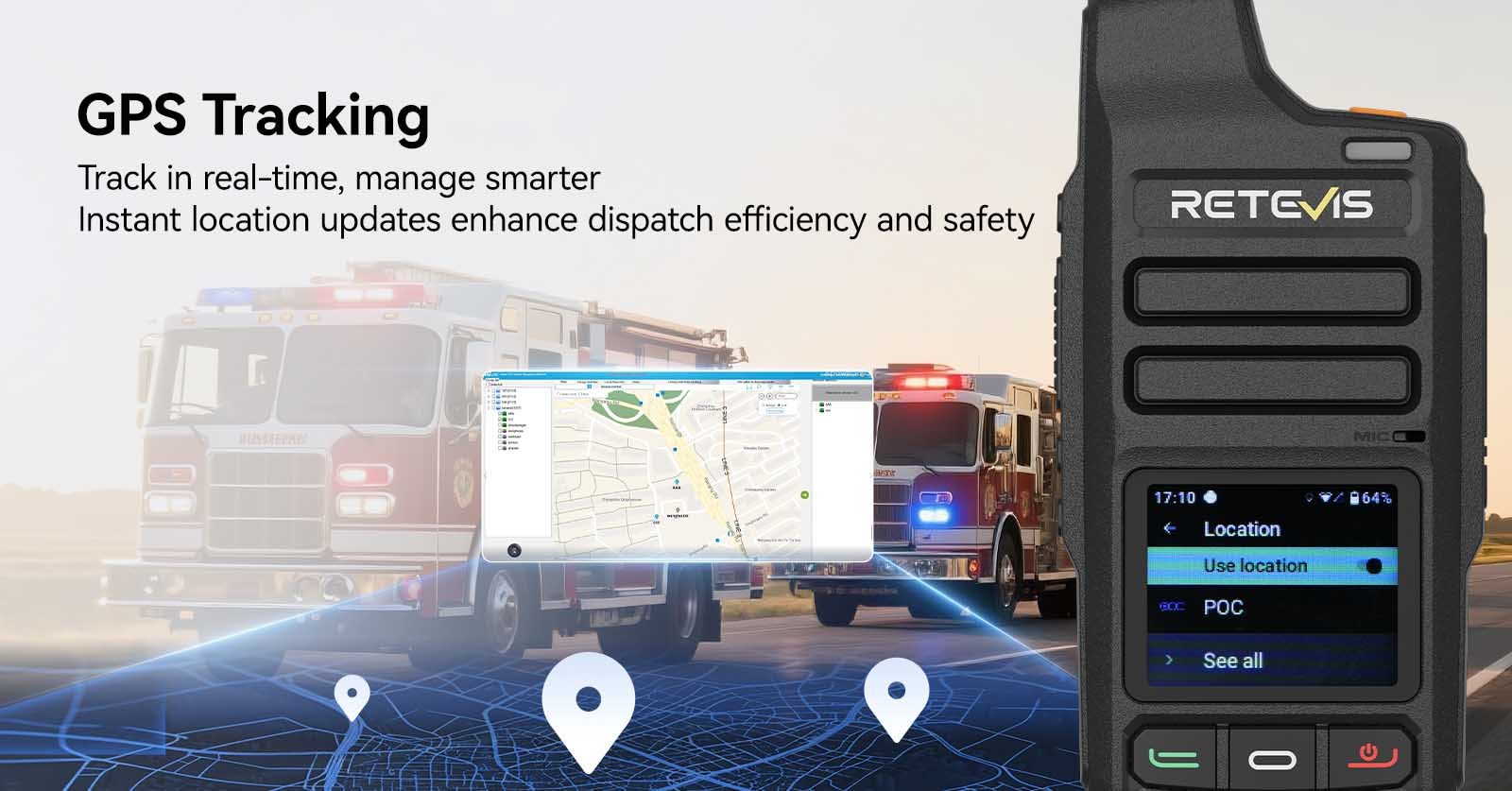 Retevis L71 POC Radio with gps tracking