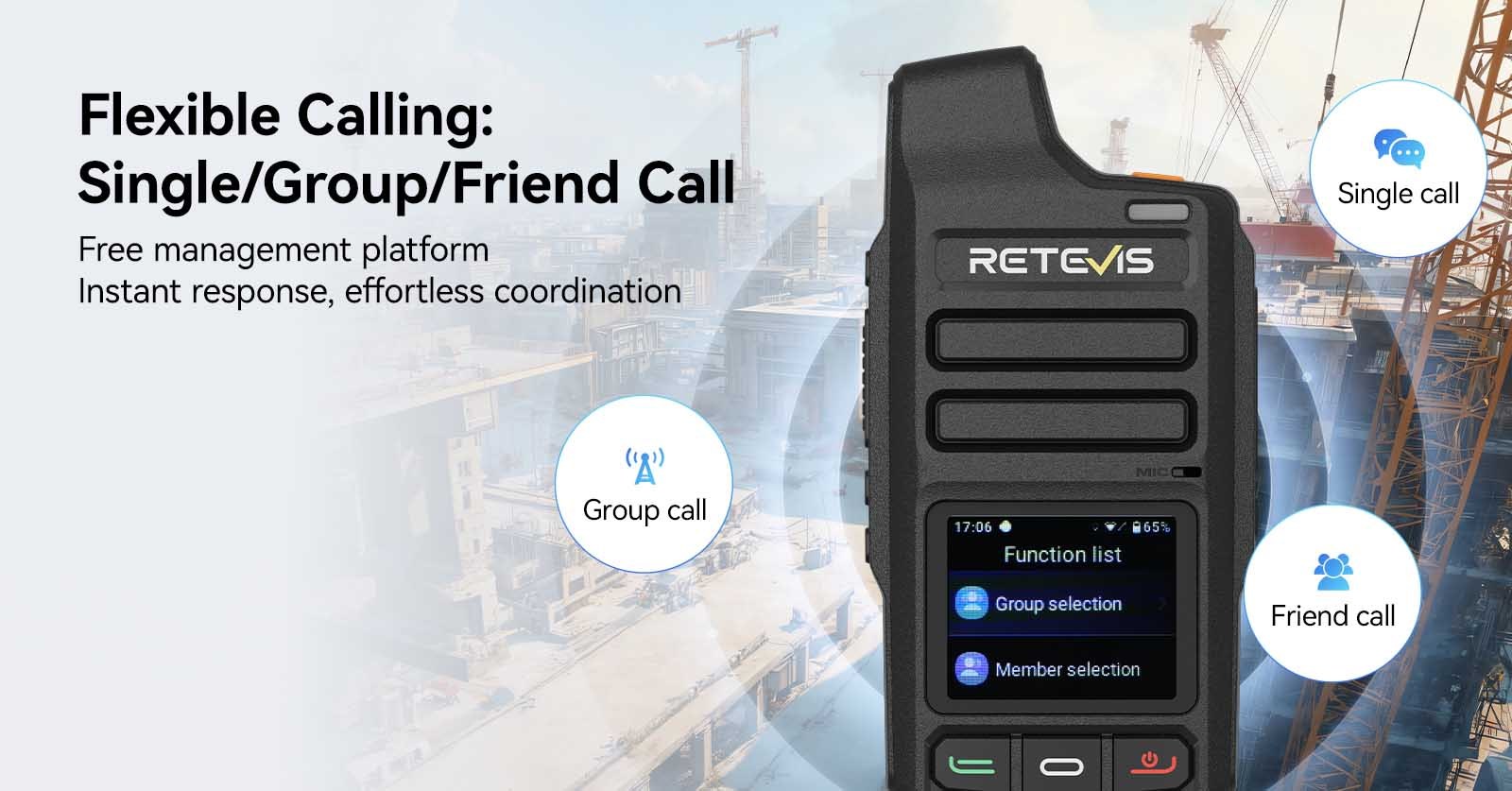 Retevis L71 POC Radio with flexible calling modes