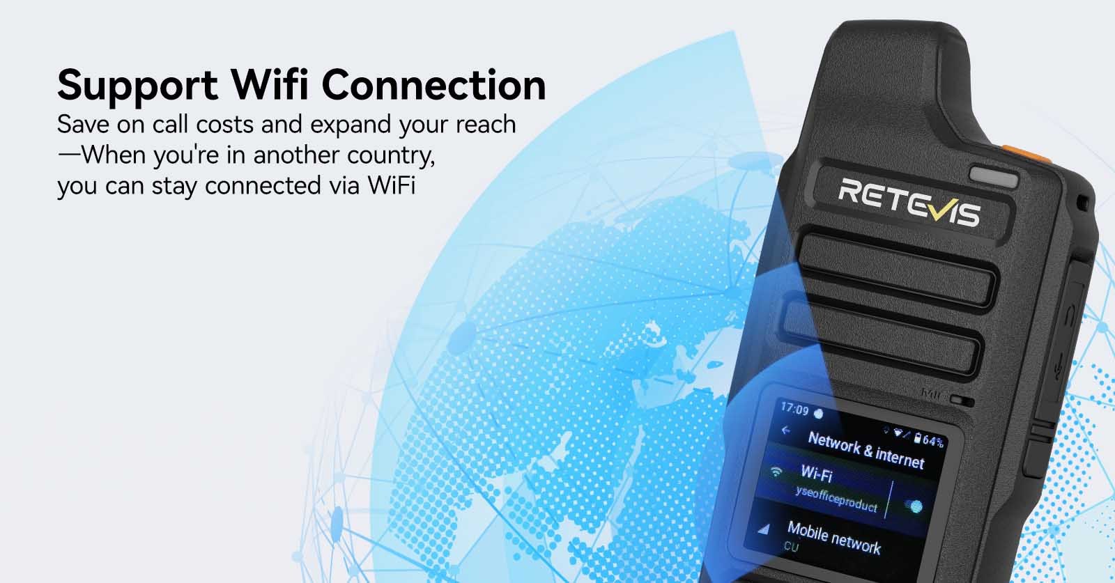 Retevis L71 POC Radio supports wifi connection