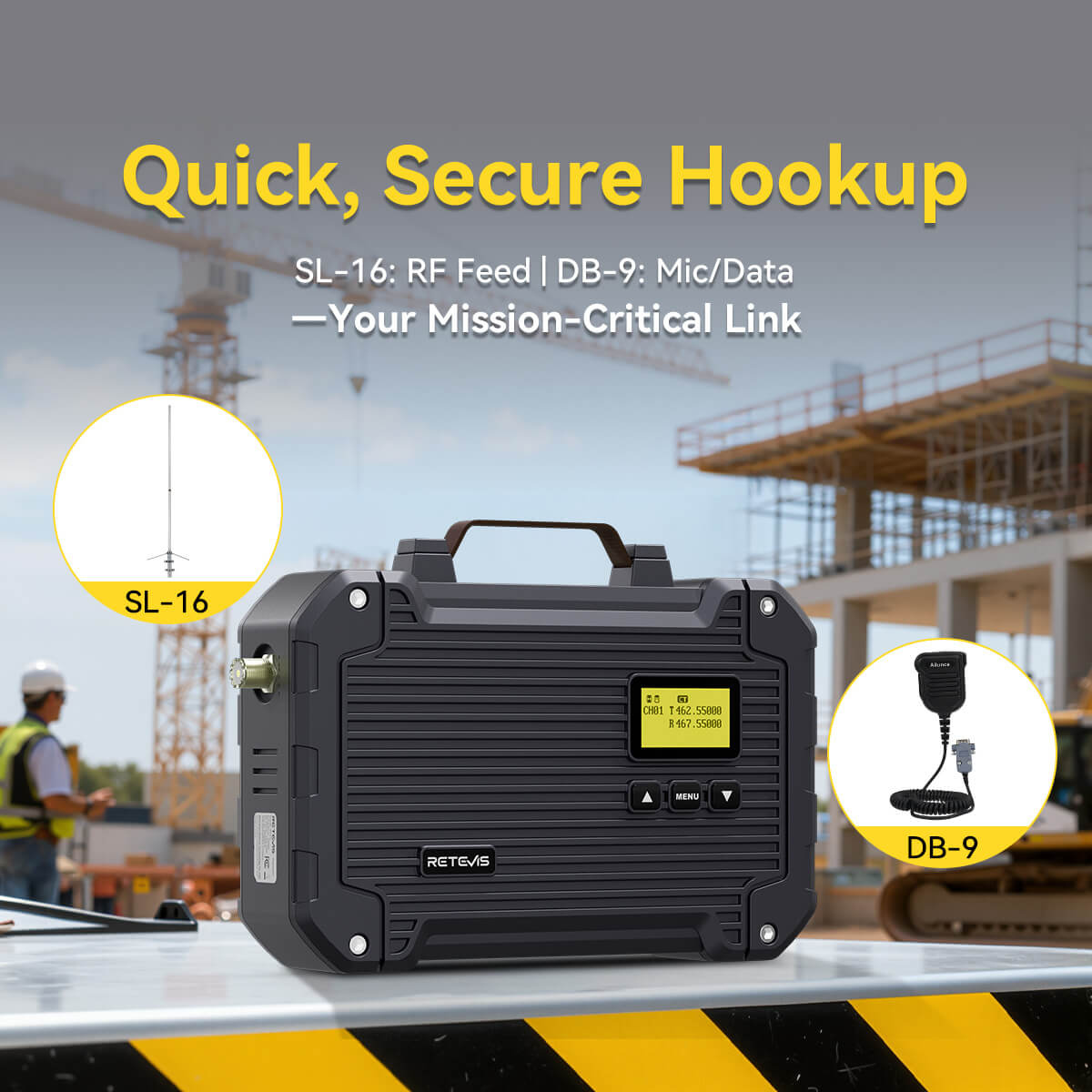 Retevis RT97L with antenna and mic