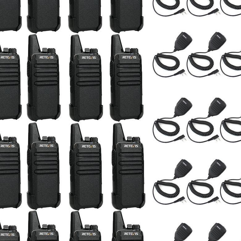 Retevis RT22 FRS Radio with Shoulder Speaker Mic | License-Free | USB-C Charging | 1000mAh Li-ion Battery | Lightweight | VOX