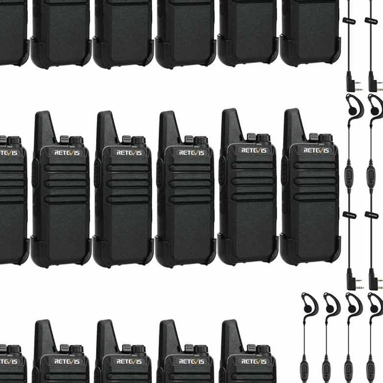 Retevis RT22 FRS Radio with C-type Earhook Earpiece | License-Free | USB-C Charging | 1000mAh Battery | Lightweight | VOX