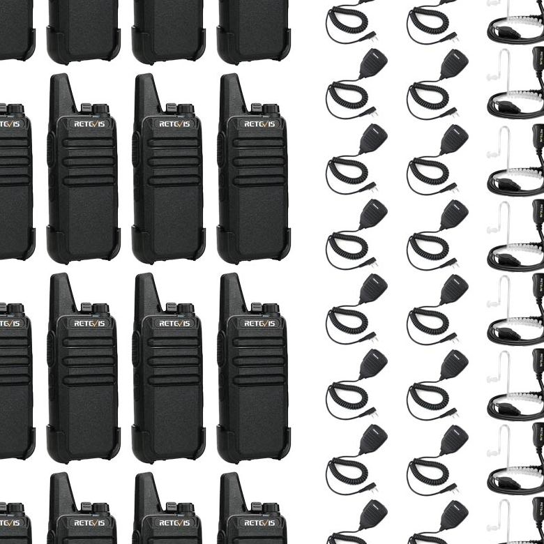 Retevis RT22 FRS Radio with Speaker Mic and Earpiece | License-Free | USB-C Charging | 1000mAh Battery | Lightweight | VOX