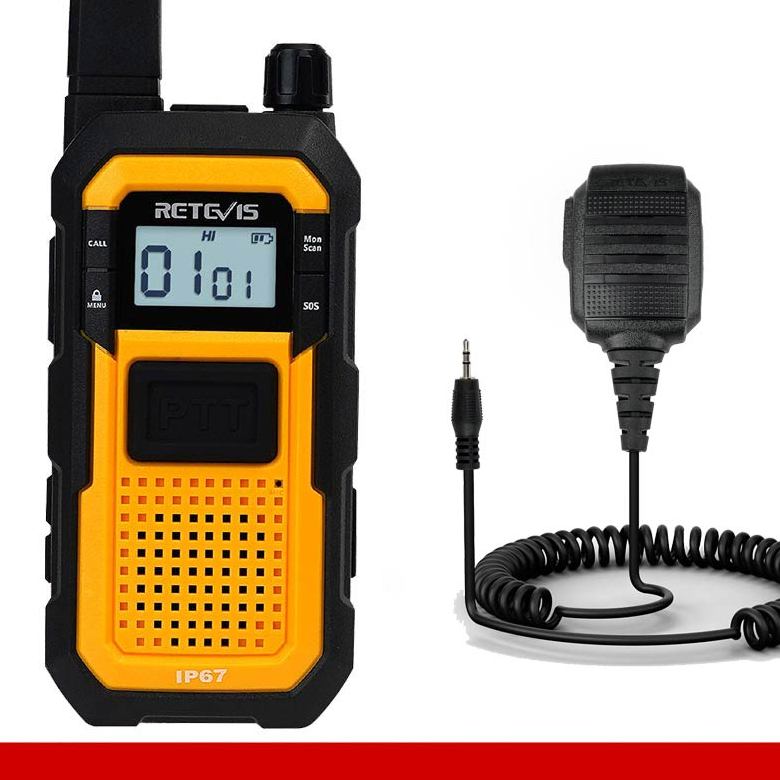 Retevis RB648 PMR446 IP67 Rugged Walkie Talkies with IP55 Speaker Mic 50 pack
